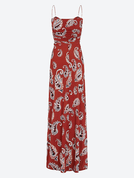 Longue robe imprimée paisley