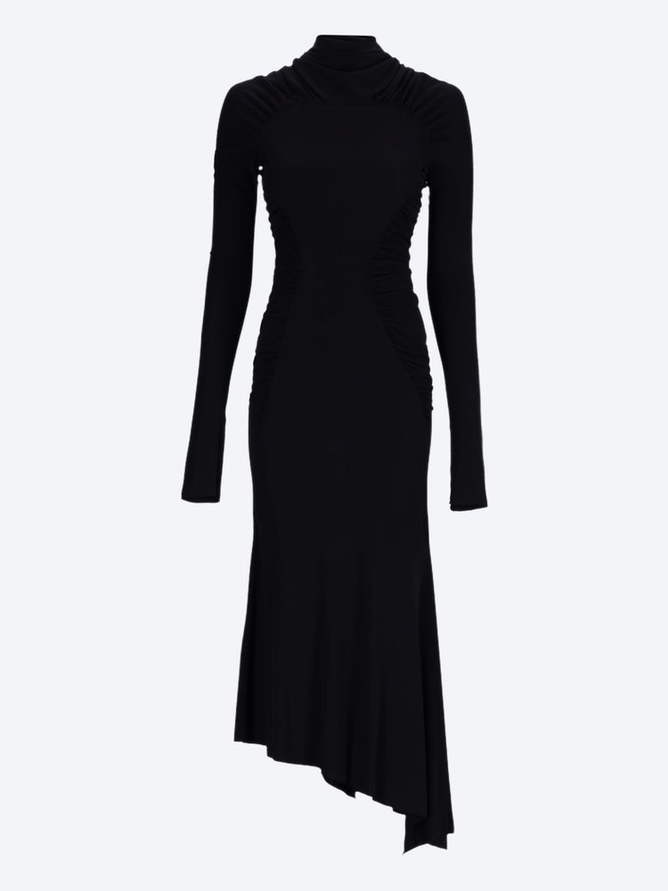 Robe froncée à manches longues 1