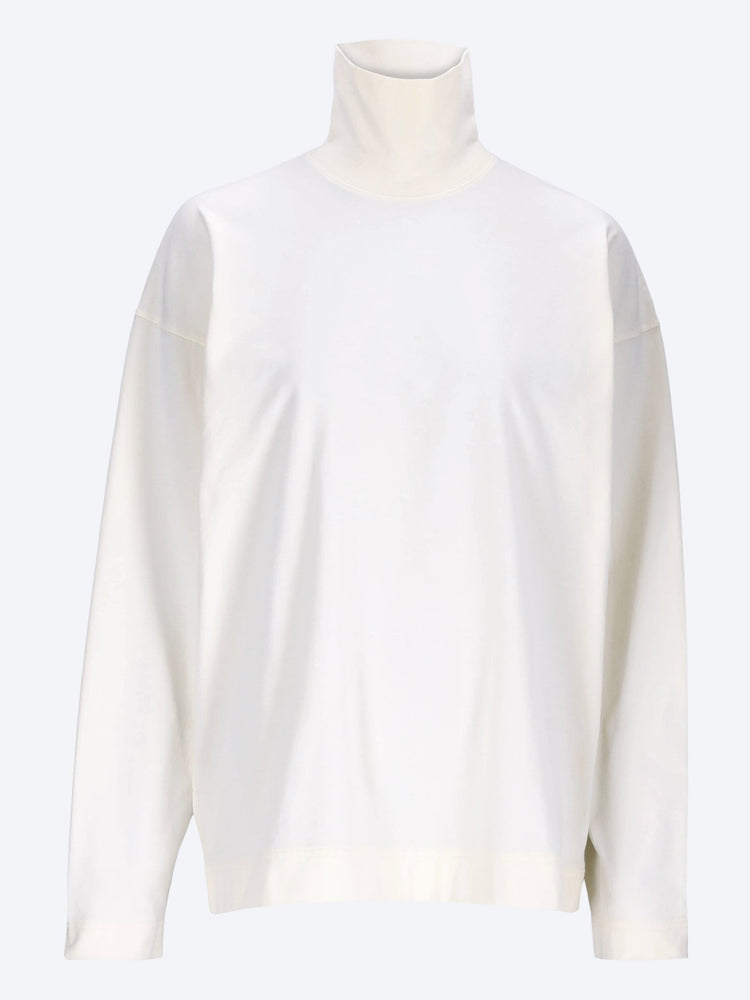 Long sleeve tipped funnel neck t-shirt 1