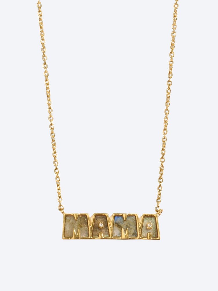 Mama necklace obsidienne gold 1