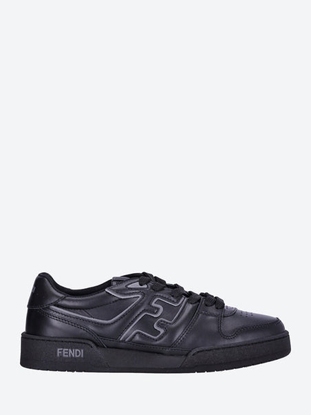 Match logo leather sneakers