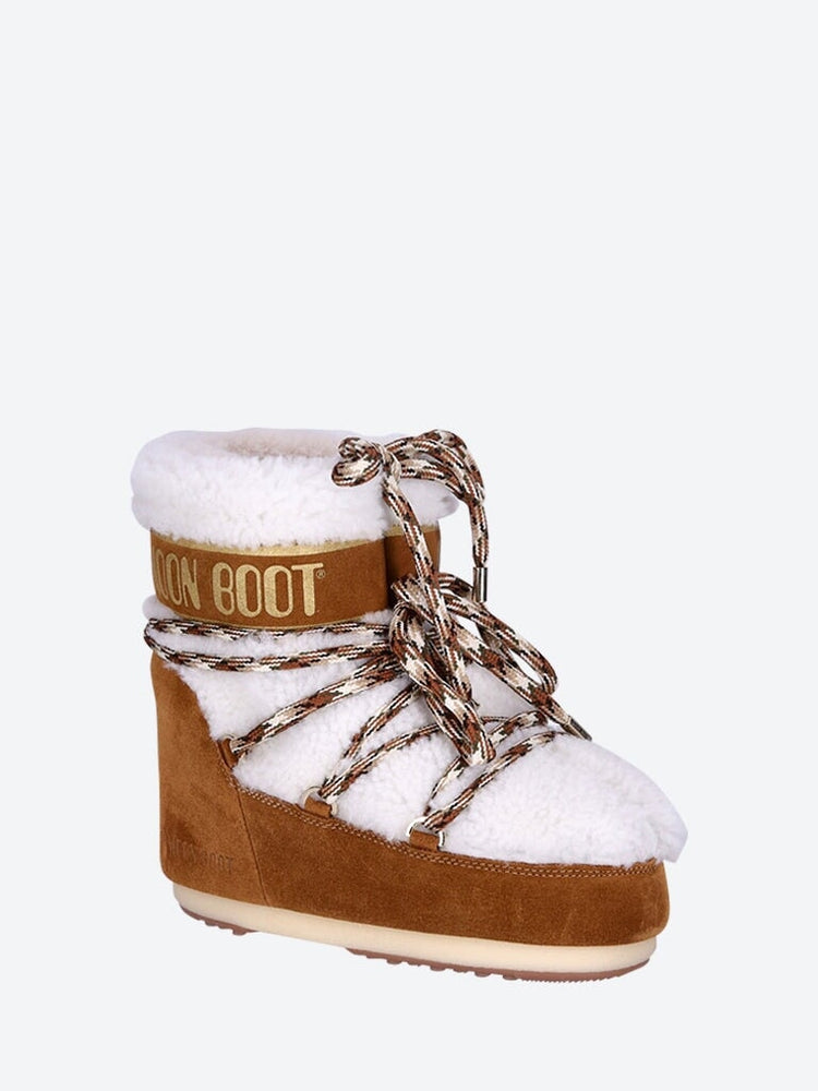 Moon boot Icon en peau lainée basse 2