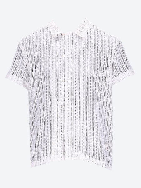 Meandering lace short sleeve shirt