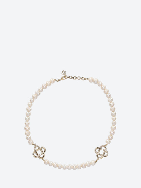 Medium pearl logo necklace