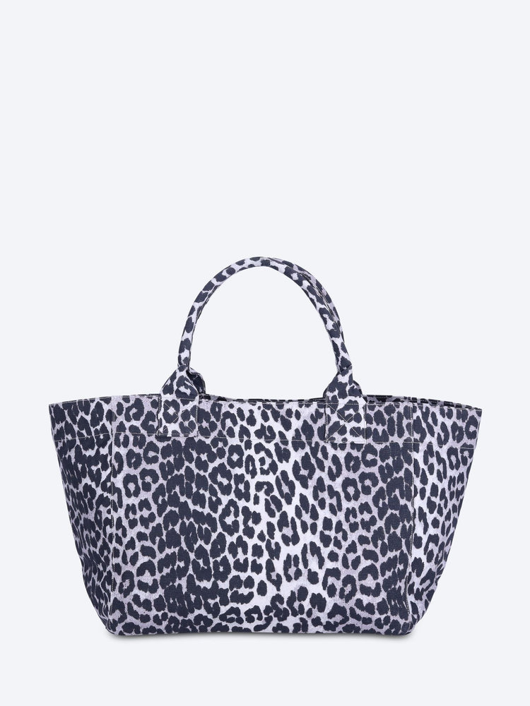 Medium trapeze printed sequin tote bag 4