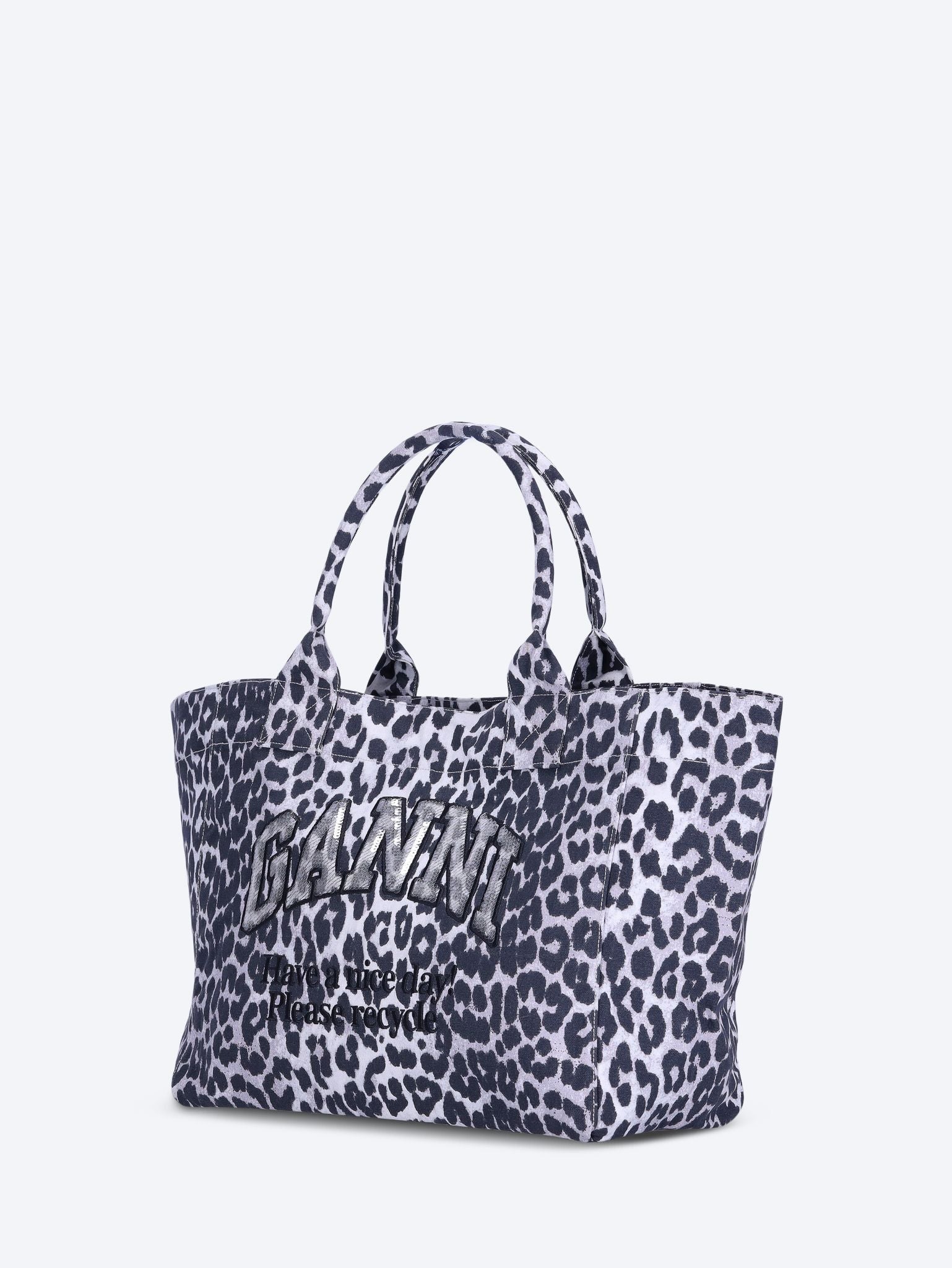 Medium trapeze printed sequin tote bag 2