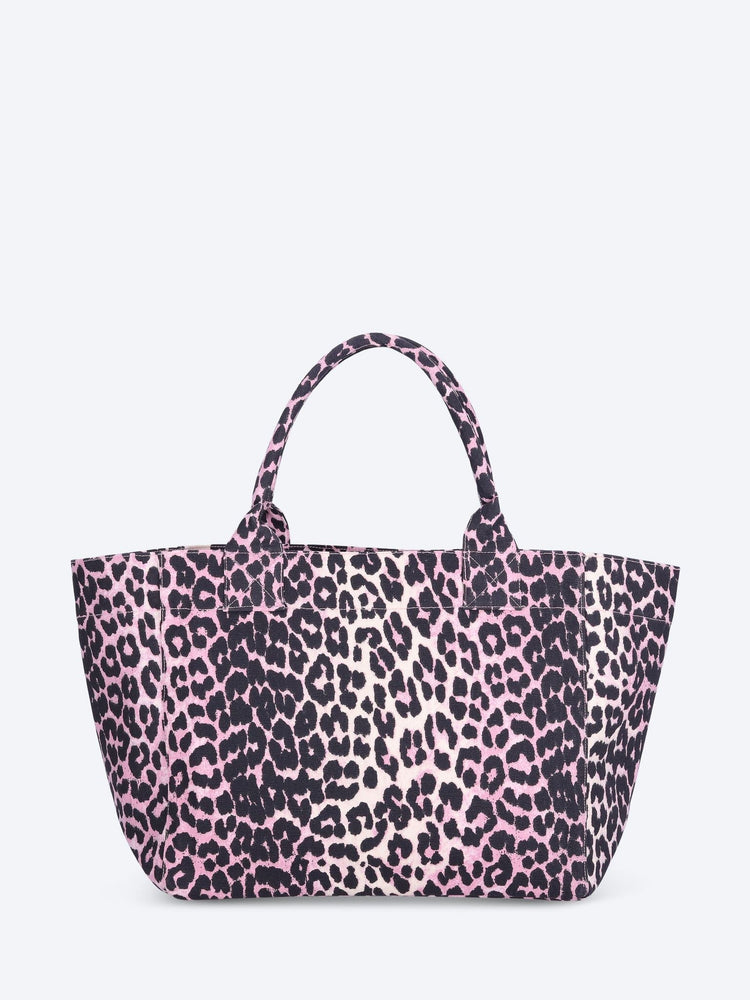 Medium trapeze printed sequin tote bag 4
