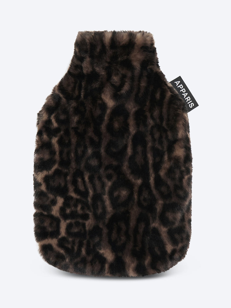 Meena hot water bottle dark leopard 1