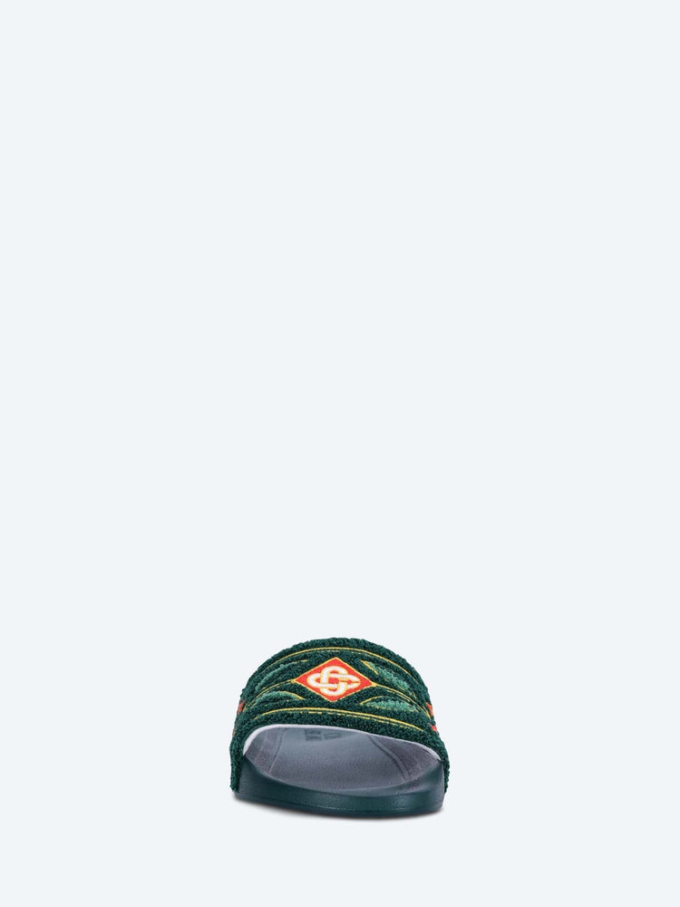 Mens embroidered terry sliders 3