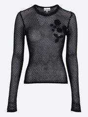 Mercerized cotton mesh pointelle longsleeve top ref: