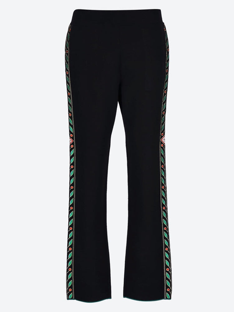 Merino wool embroidered laurel pants 1