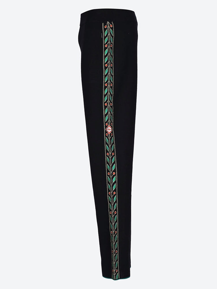 Merino wool embroidered laurel pants 2