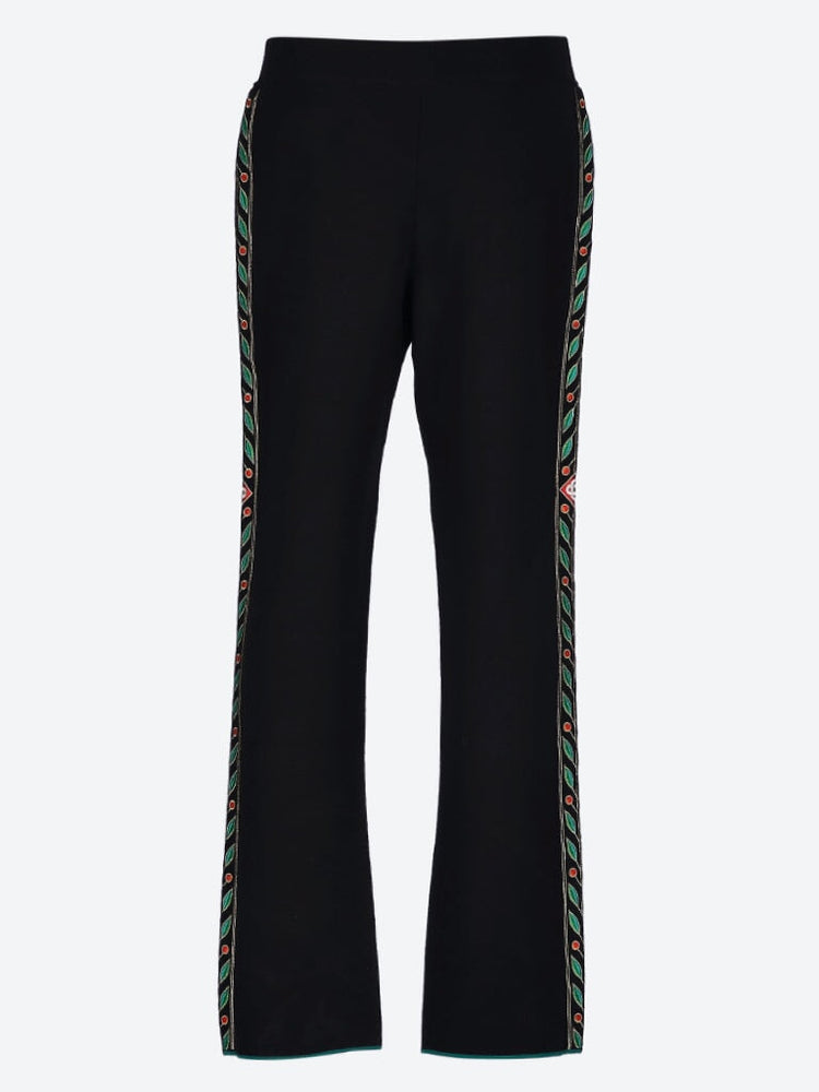 Merino wool embroidered laurel pants 3