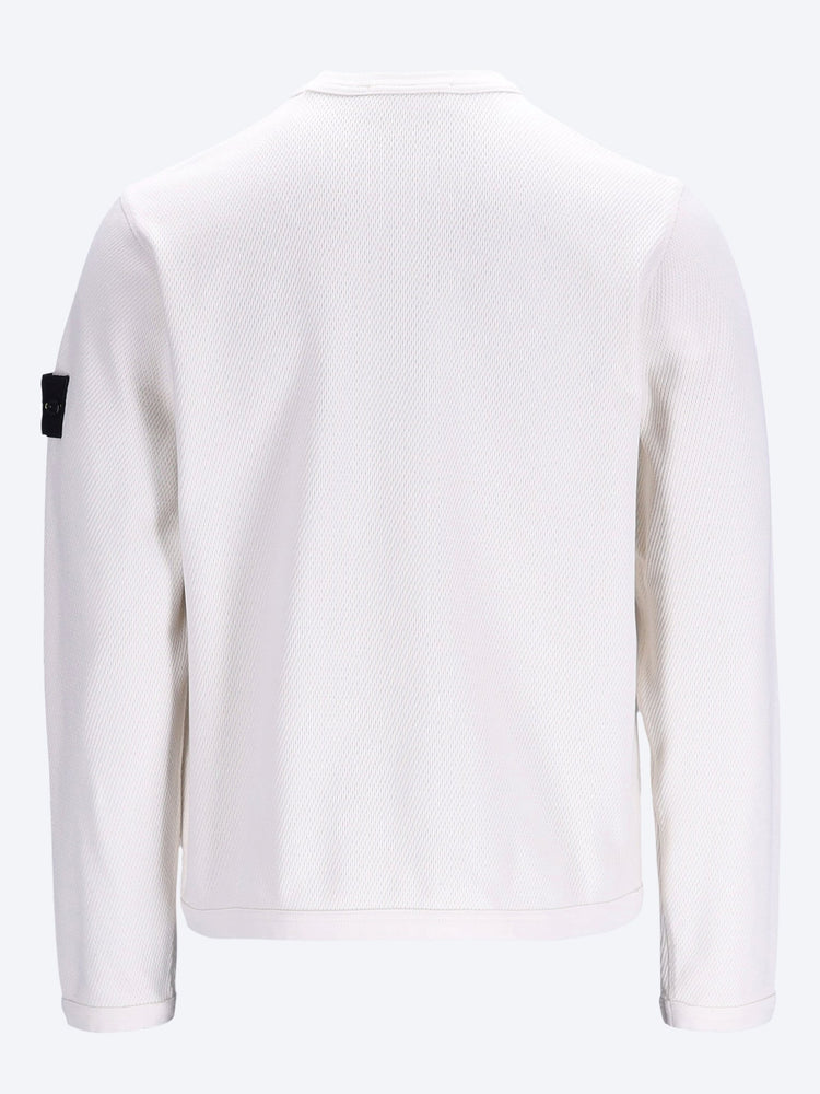 Mesh stitch organic cotton fleece sweatshirt 3