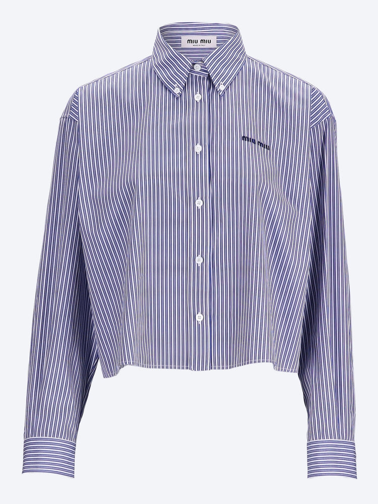 Chemise en popeline à micro fines rayures 1