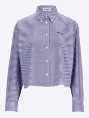 Chemise en popeline à micro fines rayures ref:
