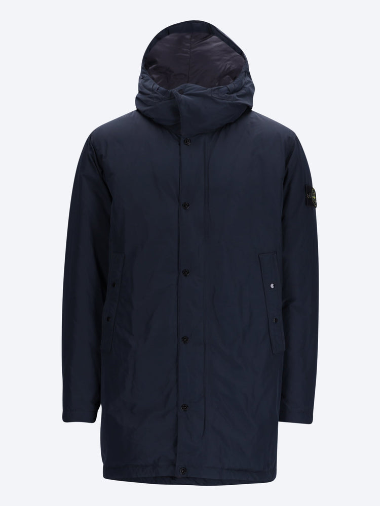Parka longue en polyester recyclé micro twill 1