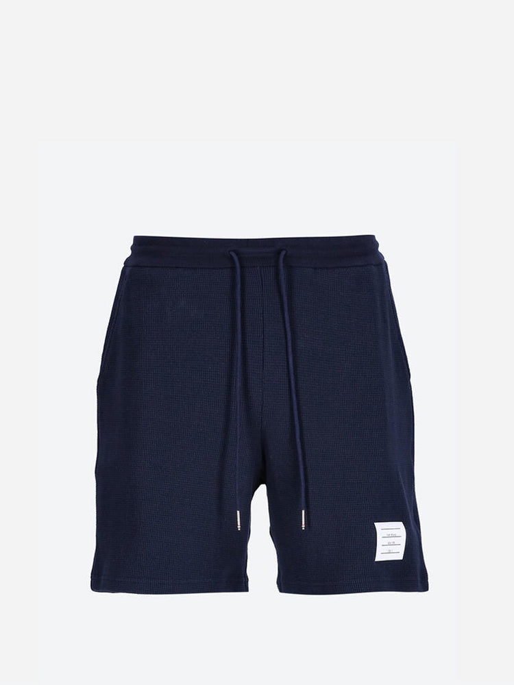 Mid thigh shorts in textured cotton 1