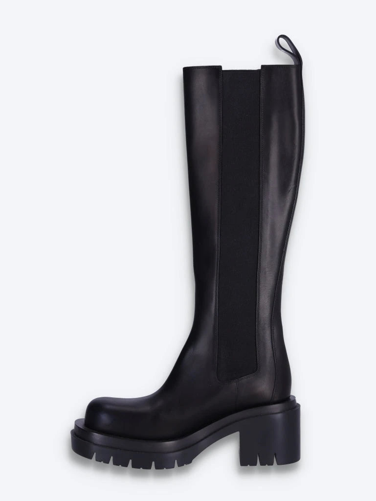 Militärische High-Top-Stiefel aus Kalbsleder mit 7 cm Profil 4
