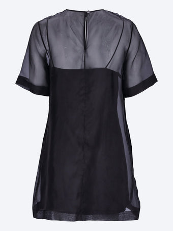 Transparentes Mini-Trapezkleid