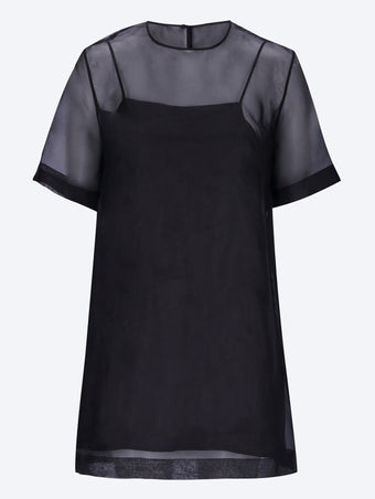 Transparentes Mini-Trapezkleid