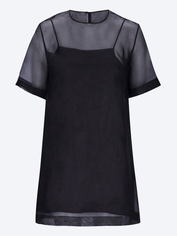 Transparentes Mini-Trapezkleid