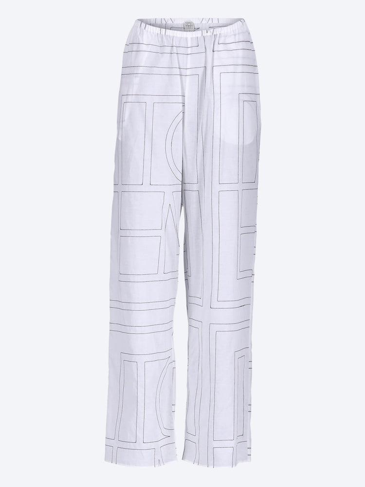 Monogram cotton-blend pj pants 1