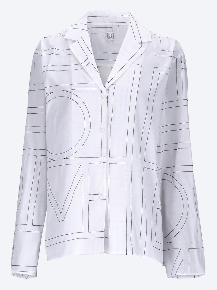 Monogram cotton-blend pj top 1