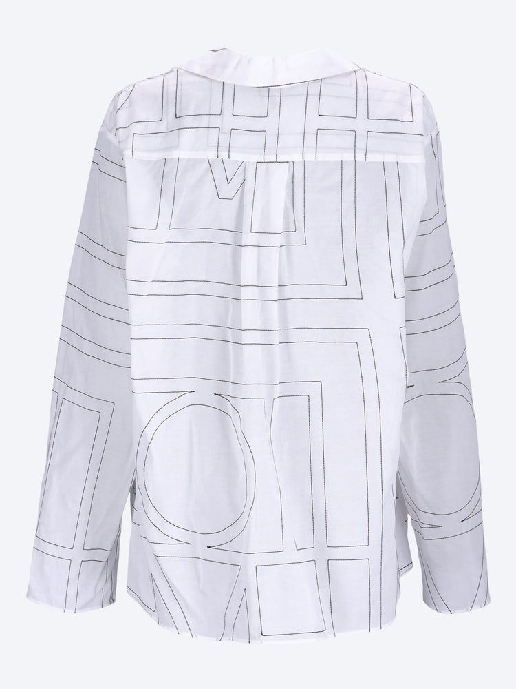Monogram cotton-blend pj top 3