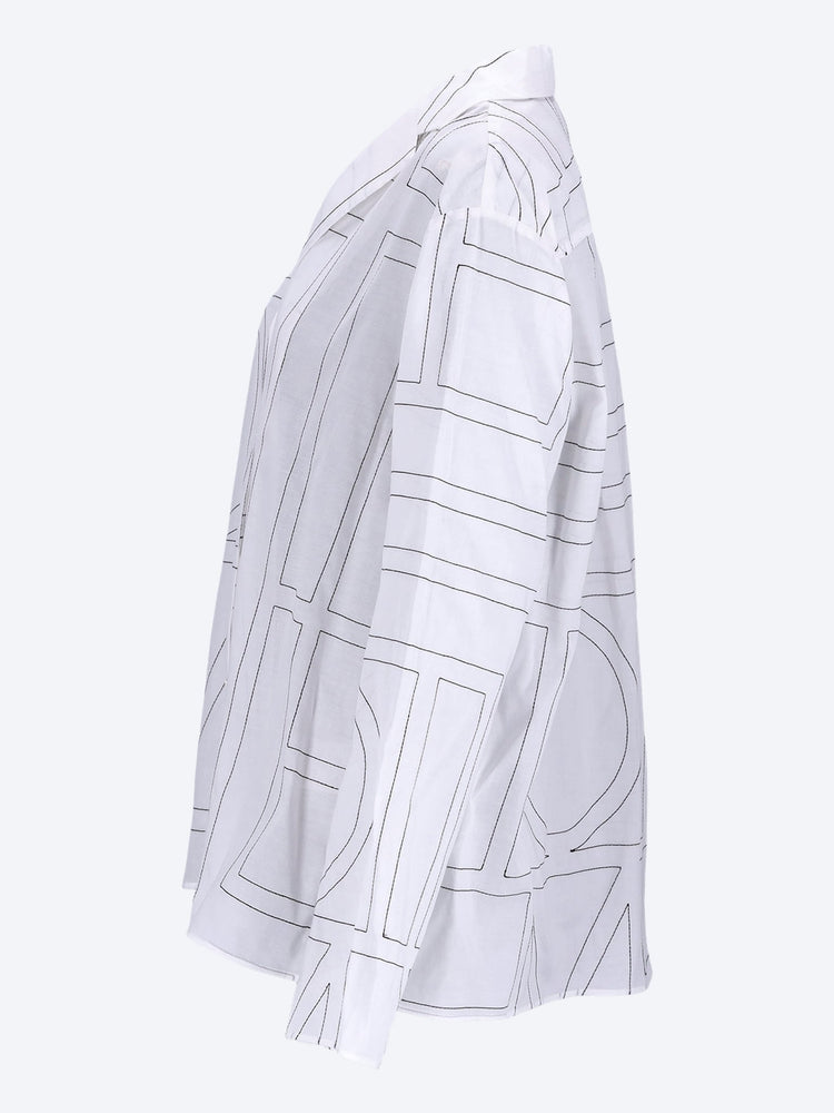 Monogram cotton-blend pj top 2