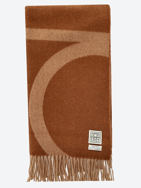 Monogramme jacquard laine écharpe