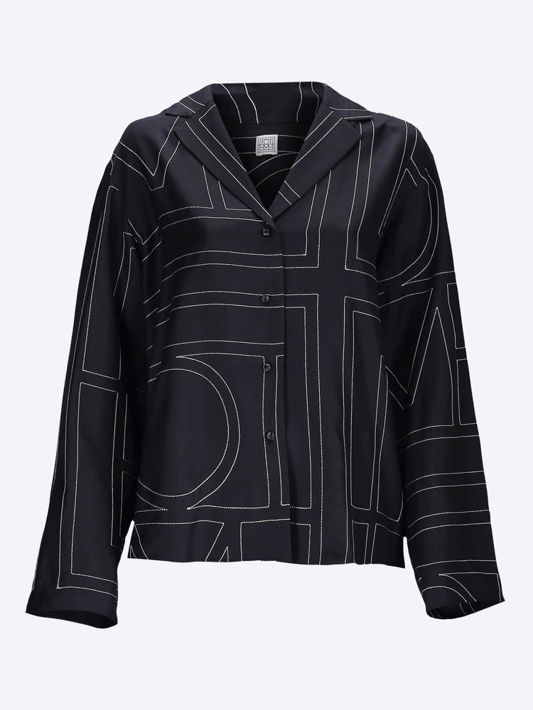 Monogram silk pj top 1