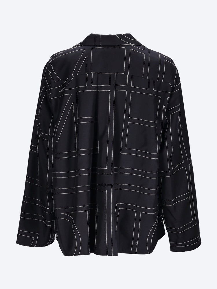 Monogram silk pj top 3