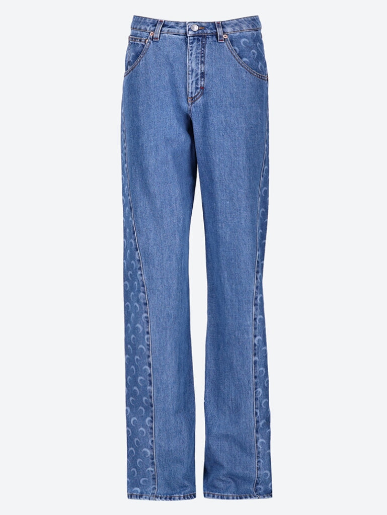 Moon laser denim curved jeans 1