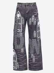 Motif patched denim jeans ref: