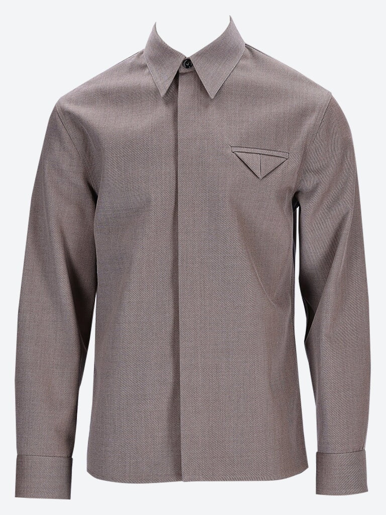 Wool Twill Shirt With Triangle Pocket 1