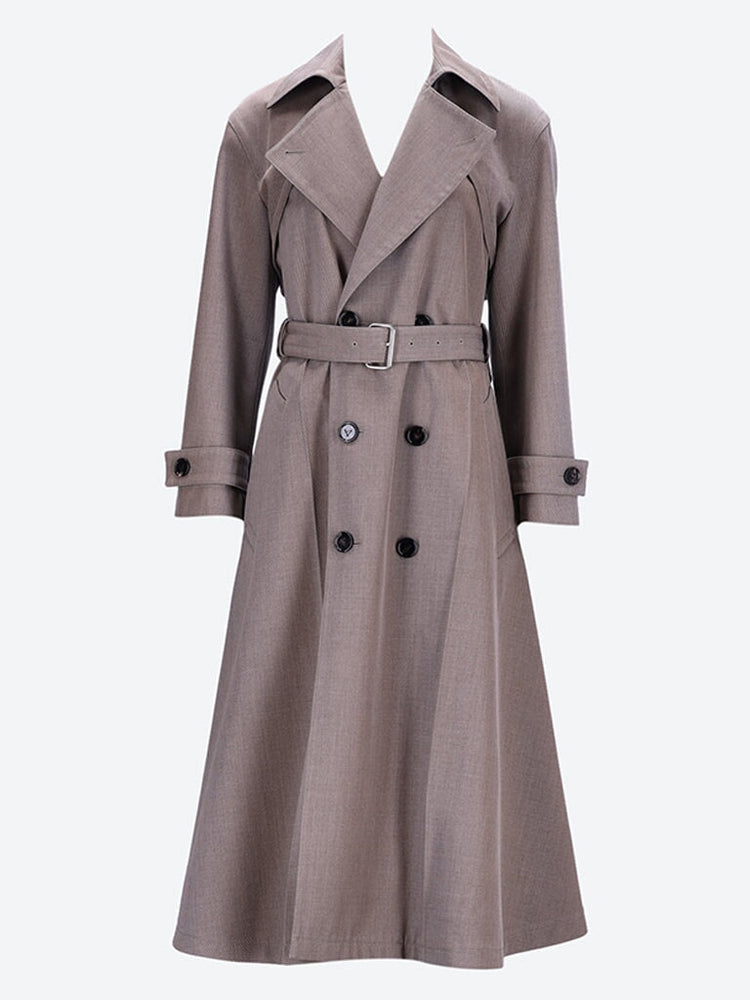 Multicolor Wool Twill Trench 1