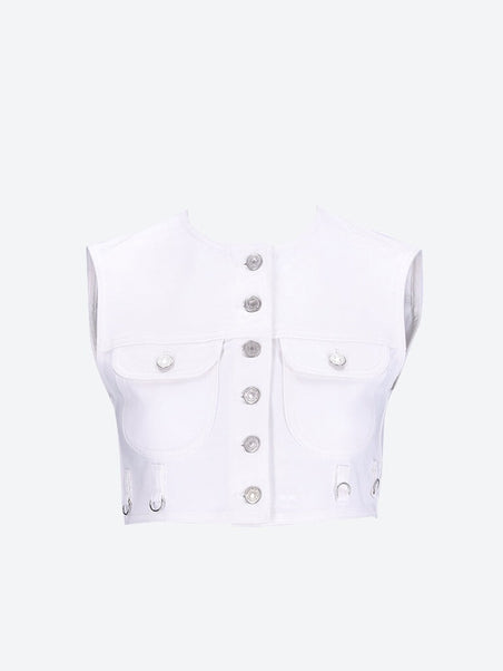 Multiflex denim cropped vest