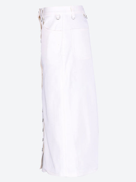 Multiflex white denim skirt