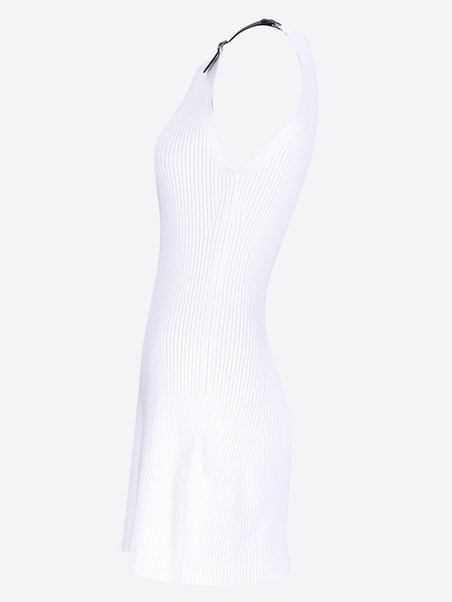 Neckline rib knit dress