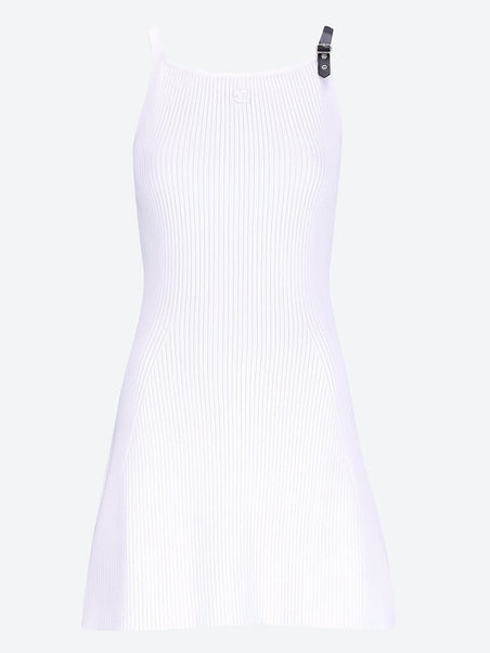 Neckline rib knit dress