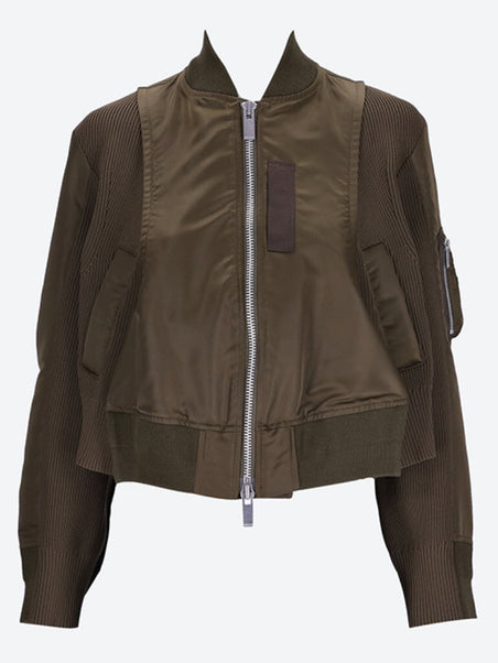 Veste en nylon twill x tricot