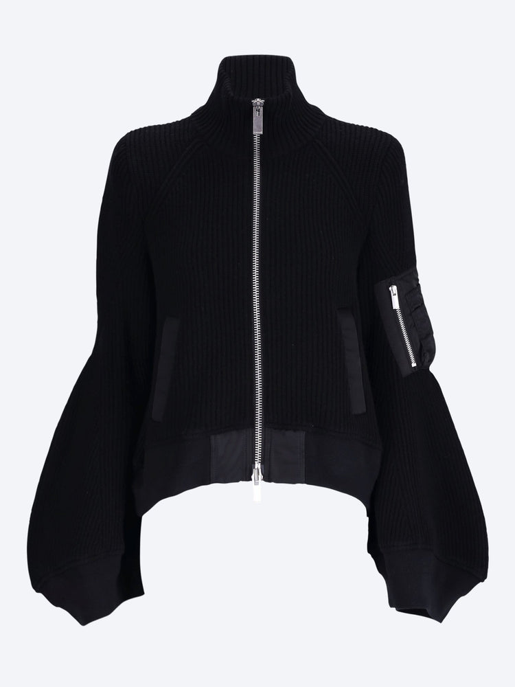 Blousonjacke aus Nylon-Twill x Wollstrick 1