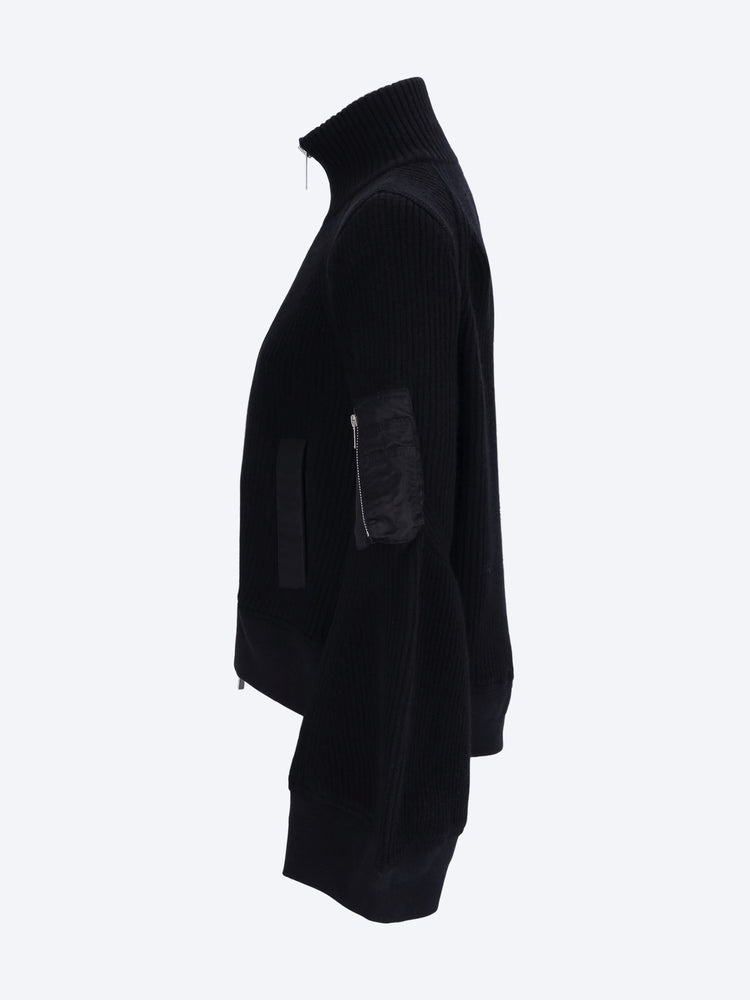 Blousonjacke aus Nylon-Twill x Wollstrick 2