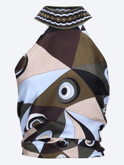 Occhi print halter top ref: