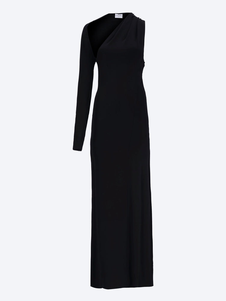 One shoulder crepe jersey dress 1
