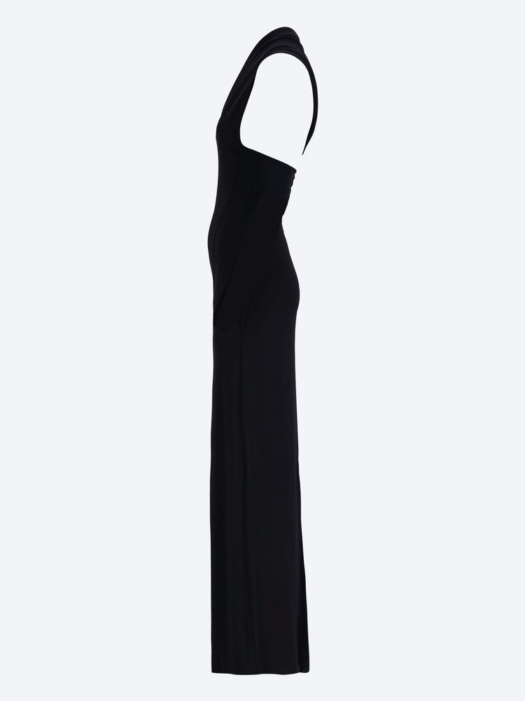 One shoulder crepe jersey dress 2