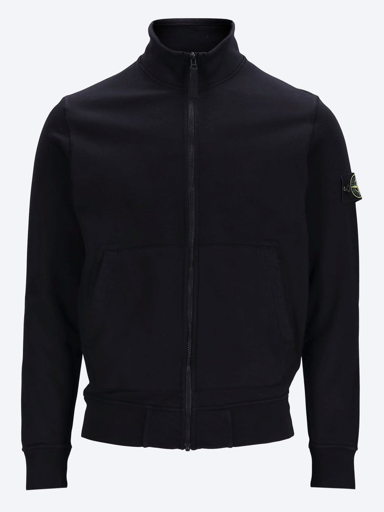 Stückgefärbter Cardigan aus Bio-Baumwollfleece mit Reißverschluss 1