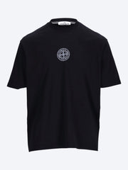 Kurzarm-T-Shirt aus Bio-Baumwolljersey mit Low-Infos-Print, stückgefärbt ref:
