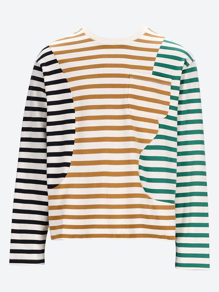 Organic paneled stripe shirt